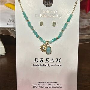 Blue Minimalist Necklace Set